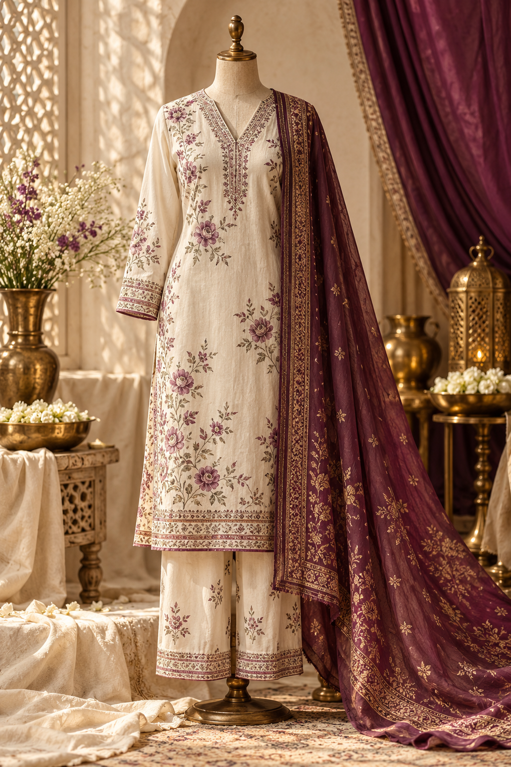 AI visual for cotton three peice set collection