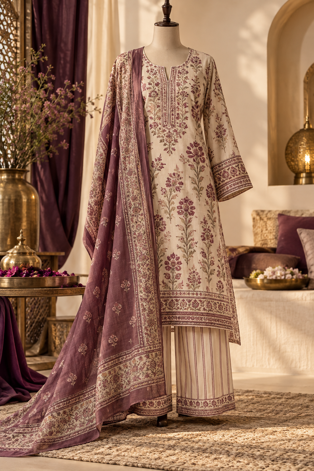 AI visual for cotton mixed three peice set collection